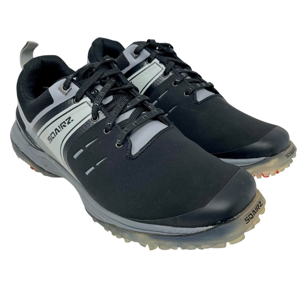 SQAIRZ Black Speed Men's Golf Shoes Sz 8‎ Performance Spikes Athletic Waterproof
